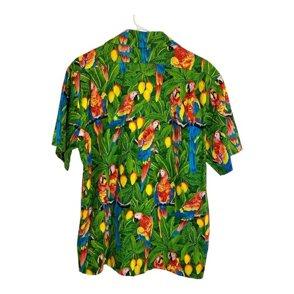 VTG Hilo Hattie Macaws Bird Mens Shirt Hawaiian Casual‎ Button Front Rare Size L - Picture 2 of 10